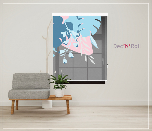 Roleta w kasecie z nadrukiem Dec'N'Roll montowana do ściany lub sufitu