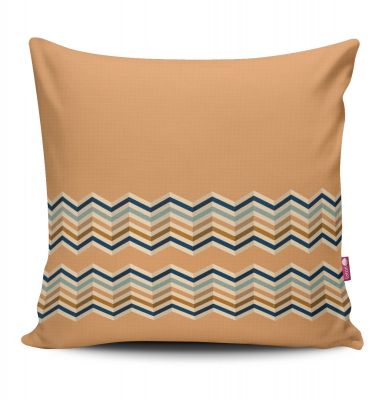 Poduszka Zig Zag ozdobna beżowa